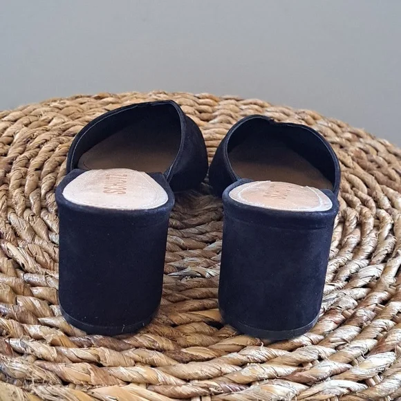 SCHUTZ Womens Dauani Black Suede Pointed Toe Mule 2.5" Heels S-8.5 - Picture 5 of 8